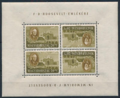 ** 1947 Roosevelt 20+20f Fordított Képállású Kisív (22.500) (apró Ránc / Small Crease) - Sonstige & Ohne Zuordnung