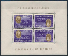 ** 1947 Roosevelt 50+50f Fordított Képállású Kisív (22.500) - Sonstige & Ohne Zuordnung