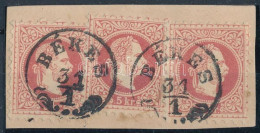 1867 3 X 5kr Kivágáson "BÉKÉS" - Altri & Non Classificati