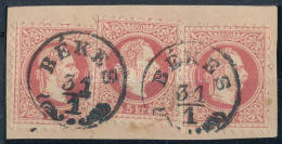 1867 3 X 5kr Kivágáson "BÉKÉS" - Sonstige & Ohne Zuordnung