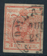 O 1850 3kr HP III Vízjeles Bélyeg "SZOMBAT(HELY)" - Andere & Zonder Classificatie