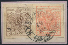 1850 3kr + Lemezhibás 6kr MP III "KESZTHELY" + Kézírás - Otros & Sin Clasificación