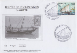 Enveloppe  FDC  1er  Jour    MAYOTTE    Boutre  De  L' Océan  Indien   CHIRONGUI   2000 - Otros & Sin Clasificación