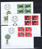 Schweiz, Suisse 1970: Michel 918-922 Viererblocks - FDC