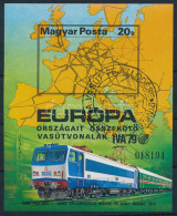 O 1979 Európa Vasútjai Vágott Blokk Elsőnapi Alkalmi Bélyegzéssel (7.000) - Other & Unclassified