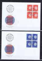 Schweiz, Suisse 1970: Michel 923-924 Viererblocks - FDC