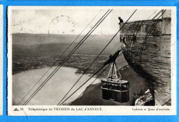 FEL1627, Téléphérique De Veyrier , Lac Annecy, 78, Cabine Et Quai D'arrivée, Circulée 1929 - Veyrier