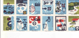 Czechoslovakia - Czechia 12 Matchbox Labels, Environment, Water Purification - Boites D'allumettes - Etiquettes