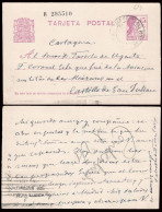 Murcia - Edi O EP 69 - Entero Postal Mat "S. Pedro Pinatar 21/03/34" A Castillo De San Julián - 1931-....