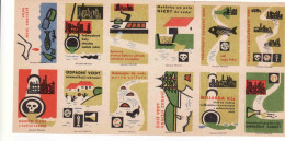 Czechoslovakia - Czechia 12 Matchbox Labels, Environment, Water Purification, Fish - Boites D'allumettes - Etiquettes