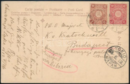 Japán 1912 Képeslap Budapestre, A Főhercegi Palotába Címezve - Other & Unclassified