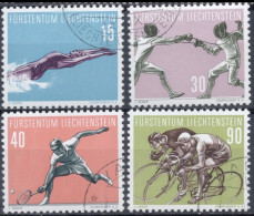 Liechtenstein 1958: Sport V Zu 309-312 Mi 365-368 Yv 327-330 Mit Eck-Stempel Von VADUZ (Zu CHF 30.00) - Gebruikt