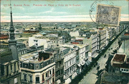 ARGENTINA - BUENOS AIRES - AVENIDA DE MAYO Y VISTA DE LA CIUDAD - EDICION FUMAGALLI - 1910s / STAMP (17835) - Argentine