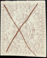 ESPAGNE / ESPANA - COLONIAS (Cuba) 1871 Sello Fiscal "RECIBOS Y CUENTAS"1,25 Pta Lila Claro - Inutilizado A Pluma - Cuba (1874-1898)