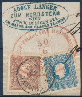 1858 10kr + 15kr Levéldarabon "SZILÁGY SOMLYÓ" és Piros "WIEN" Bélyegzéssel, Luxus Minőségben - Autres & Non Classés