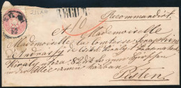 ~1864 Ajánlott Levél 5kr és Eltépett / Torn 10kr Bélyeggel "ZILAH" - Other & Unclassified