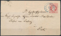 ~1869 5kr Díjjegyes Levél Előlap, Kék "KARÁNSEBES" Bélyegzéssel - Sonstige & Ohne Zuordnung