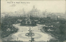 ARGENTINA - BUENOS AIRES - PLAZA 25 DE MAYO - EDICION ABARRA & SORROCHE - MAILED 1914 (17837) - Argentine