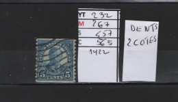 PRIX FIXE Obl 232 YT 267 MC 557 SCO 565 GIB Roosevelt 1922 1925 Etats Unis 58/07 Dentelé 2 Cotés - Used Stamps