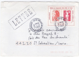 Liberté De Gandon Et Marianne De Briat Sur Porte-timbre . Lettre De Saint-Médard De Gurcon - 1960-.... Briefe & Dokumente