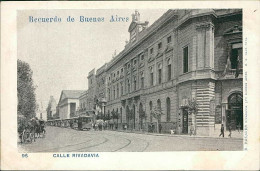 ARGENTINA - RECUERDO DE BUENOS AIRES - CALLE RIVADAVIA / TRAM - ED. R. ROSAUER - 1900s (17839) - Argentine