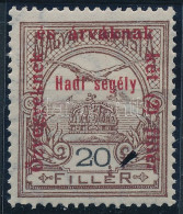 ** 1915 Hadisegély 20f Festékfolt A Fillér Szó Fölött - Otros & Sin Clasificación