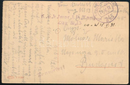 1918 Tábori Posta Képeslap "K.u.k. Impr. Lfa. Kan. Zug. Nr.13." + "EP 245 A" - Other & Unclassified