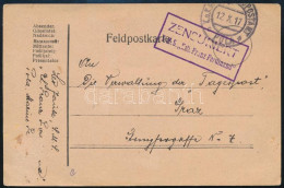 1917 Tábori Posta Levelezőlap "K.u.K. MARINEFELDPOSTAMT / POLA" , "ZENSURIERT / S.M.S. Ezh. Franz Ferdinand" Die Tagespo - Otros & Sin Clasificación