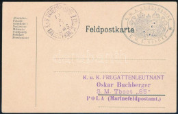 1917 Tábori Posta Levelezőlap "S.M.S. USKOKE" - Sonstige & Ohne Zuordnung