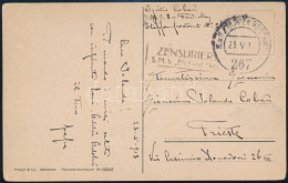 1918 Magyar Tábori Posta Levelezőlap "K.u.K. ETAPPENPOSTAMT 267" , "ZENSURIERT / S.M.S. Eh. Ferd. Max" - Sonstige & Ohne Zuordnung