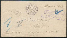 1918 Tábori Posta Levél "K.u.K. MARINEFELDPOSTAMT / POLA" , "ZENSURIERT / S.M.S. ZRINYI" A Bécsi Grand Hotel Vendégének  - Andere & Zonder Classificatie