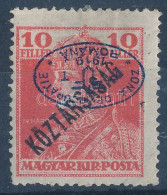 * Debrecen I. 1919 Károly 10f Fordított Felülnyomással, Bodor Vizsgálójellel (**55.000) - Other & Unclassified