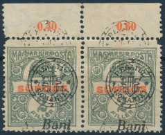 (*) Nagyvárad 1919 Sürgős 2f ívszéli Párban Kettős Felülnyomással, Ritka, Bodor Vizsgálójellel - Other & Unclassified
