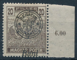 ** Nagyvárad 1919 Magyar Posta ívszéli 20f A Bani Szó Alulra Került, Bodor Vizsgálójellel - Autres & Non Classés