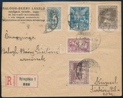 1923 Petőfi Sándor Sor Ajánlott Levélen / Mi 369-373 On Registered Cover - Otros & Sin Clasificación