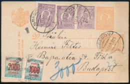 1925 Levelezőlap Romániából Budapestre 3000K Portóval - Other & Unclassified