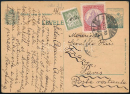1925 Díjjegyes Levelezőlap 3000K Díjkiegészítéssel Párizsba, Ott Megportózva - Sonstige & Ohne Zuordnung