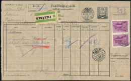 1941.07.14. Gyümölcsöt Tartalmazó Csomag "FILLÉRES" Szállítójegyzéke Kedvezményes 60f Díjjal, Templom 2 X 30f Bélyeggel  - Autres & Non Classés