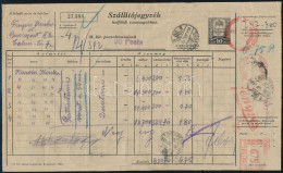 1941.07.10. 4 Db Csomag Szállítójegyzéke 6,75P Frankotip Gépi Kiegészítéssel R! - Otros & Sin Clasificación