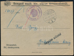 1944 Dec. 5 Levél Szegedről Bakonyszücs Községbe "Forgalom Szünetel" Bélyegzéssel Visszaküldve - Otros & Sin Clasificación