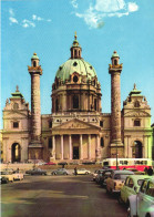 VIENNA, ARCHITECTURE, ST. CHARLES' CHURCH, BUS, CARS, AUSTRIA, POSTCARD - Églises