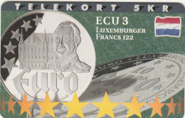 Denmark, P 215,  ECU-Luxemburg,  Mint, Only 800 Issued, Coin, Flag, 2 Scans. - Denmark