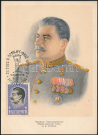 1947 30 éves A Szovjetunió 1Ft Sztálint ábrázoló Képeslapon Alkalmi Bélyegzéssel - Otros & Sin Clasificación
