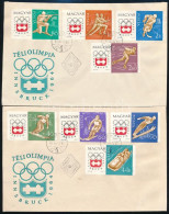 1963 Téli Olimpia Vágott Sor 2 Db FDC-n - Autres & Non Classés