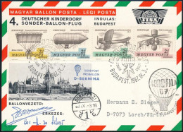 1967 Ballonposta Repülés A Deutscher Kinderdorf Szervezésében, A Ballonvezető Aláírásával - Altri & Non Classificati