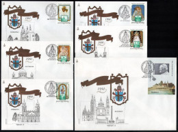 1991 6 Db FDC, II. János Pál Pápa Látogatása Alkalmi Bélyegzések - Sonstige & Ohne Zuordnung