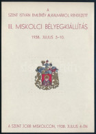 ** 1938/3 III. Miskolci Bélyegkiállítás Blokk (5.000) - Other & Unclassified