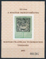 ** 1993 125 éves A Magyar Okmánybélyeg Emlékív (3.500) - Otros & Sin Clasificación