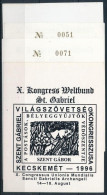 ** 1996 4 Db Különféle X. Szent Gábriel Világszövetség Kongresszus Emlékív (normál + Felülnyomott + Feketenyomat) - Other & Unclassified