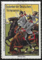 WWI WW1 1914-1918 GERMANY Epoque DELANDRE VIGNETTE GEDENKET DER DEUTSCHEN VETERANEN PROPAGANDA ATTACKE CAVALRY RARE - Militaria